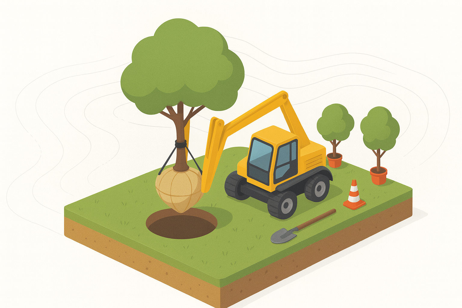 rasplante profesional de un árbol con maquinaria especializada y técnica de cepellón protegido. El servicio incluye evaluación fitosanitaria y de viabilidad del ejemplar, cálculo de cepellón y logística de maniobras, gestión de permisos, extracción y arriostramiento seguros, traslado y reubicación en sitio con preparación de hoyo y sustrato, instalación de riego y programa de establecimiento (tutores, riegos, fertilización y seguimiento). Ideal para desarrollos inmobiliarios, obras públicas, hoteles y proyectos que buscan conservar arbolado existente, rescatar ejemplares antes de una obra y cumplir normativas ambientales, garantizando mínimas afectaciones y alta tasa de supervivencia.